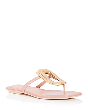 Jeffrey Campbell Linques-j Embellished T-strap Flat Jelly Sandals In Natural Gold