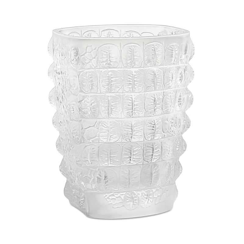 Lalique Croco Crystal Vase In Clear