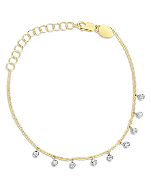 Meira T 14k White & Yellow Gold Diamond Bezel Dangle Bracelet In Gold/white