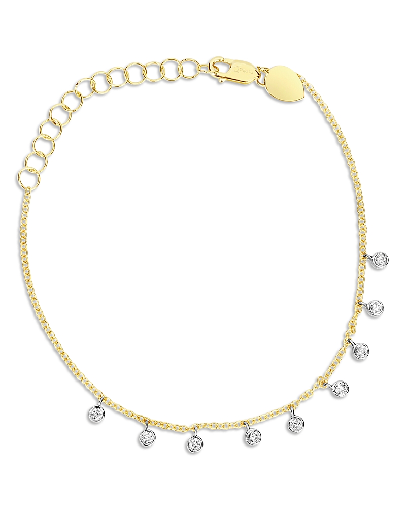Meira T 14K White & Yellow Gold Diamond Bezel Dangle Bracelet