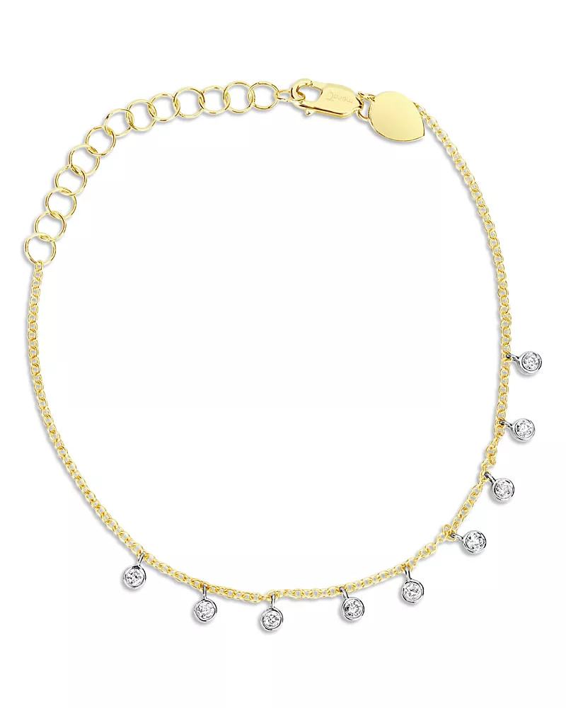 Meira T 14K White & Yellow Gold Diamond Bezel Dangle Bracelet
