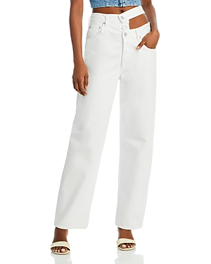Agolde Criss Cross Jeans In Milkshake White
