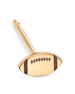 14K Yellow Gold Itty Bitty Symbols Football Single Stud Earring