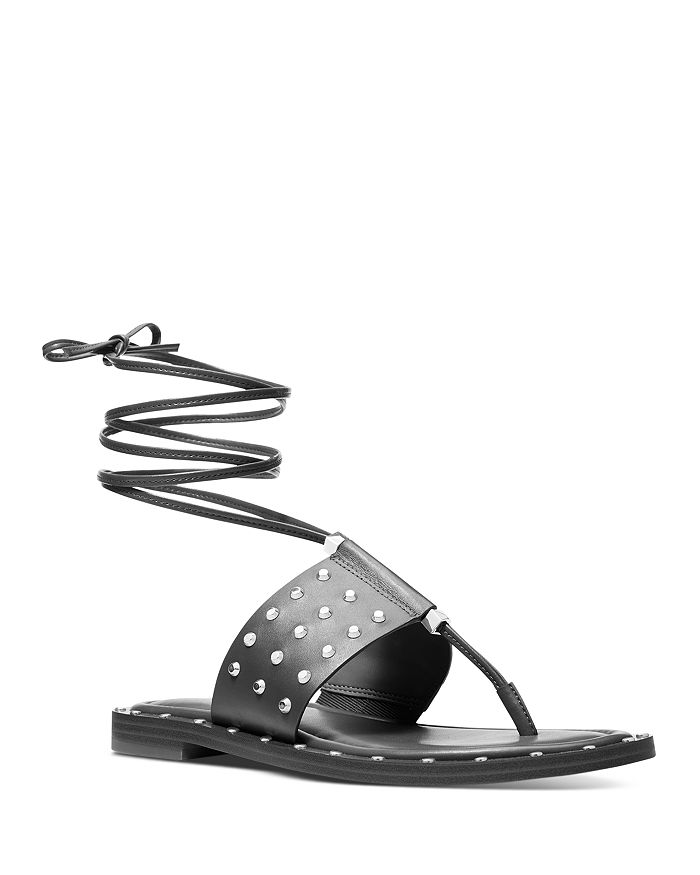 MICHAEL Michael Kors Women's Jagger Ankle Tie Studded Thong Sandals |  Bloomingdale's