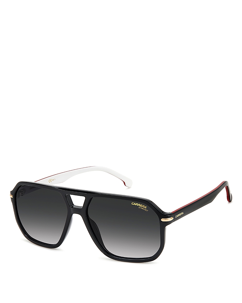 Carrera Square Aviator Sunglasses, 59mm In Black/gray Gradient