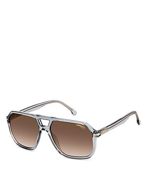 Carrera Square Aviator Sunglasses, 59mm In Grey/brown Gradient