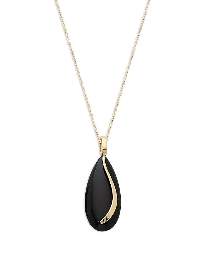 Bloomingdale's - 14K Yellow Gold Onyx Almond Pendant Necklace, 18" - 100% Exclusive