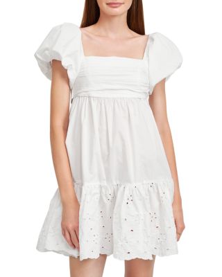 knee length dresses for ladies En Saison Floral Print Organza Mini Dress – Francis + Fern main image 1