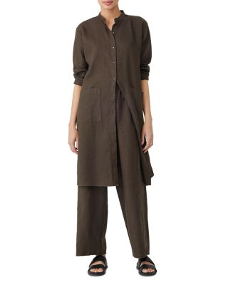 Eileen Fisher Organic Linen Long Sleeve Shirt Dress Bloomingdale s