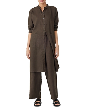 Eileen Fisher Organic Linen Long Sleeve Shirt Dress In Esprs