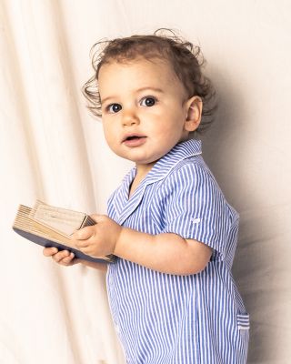 Boys' French Blue Seersucker Summer Romper - Baby