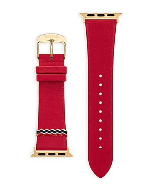 Shop Missoni Apple Watch Leather Strap, 38-41mm In Red
