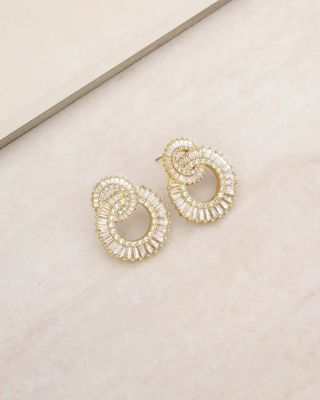 Rotating Circles Crystal Earrings