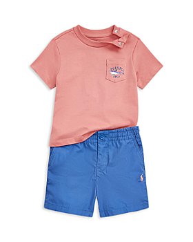 Ralph Lauren - Boys' Jersey Graphic Tee & Polo Prepster Poplin Shorts Set - Baby