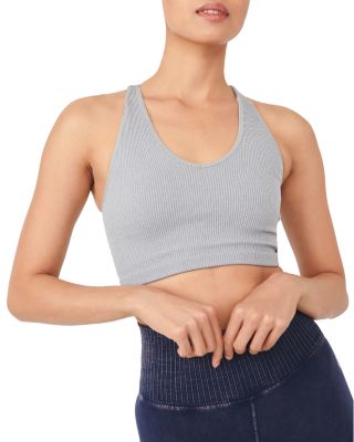 Free People X Fp Movement Free Throw Crop In Heather Grey