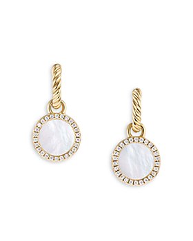 David Yurman - DY Elements Diamond Pavé & Mother of Pearl Drop Earrings in 18K Gold