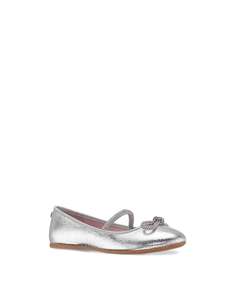 Nina Girls' Kendalla Crystal Embellished Ballet Flats - Toddler, Little Kid, Big Kid In Silver