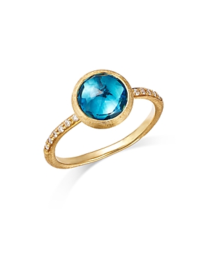 Shop Marco Bicego 18k Yellow Gold, Diamond & Blue Topaz Ring In Blue/gold