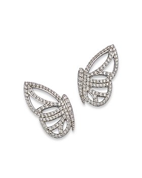 Bloomingdale's - Diamond Butterfly Earrings in 14K White Gold, 1.0 ct. t.w. - 100% Exclusive