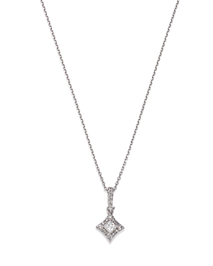 Bloomingdale's Diamond Princess Halo Pendant Necklace In 14k White Gold, 0.50 Ct. T.w. - 100% Exclusive