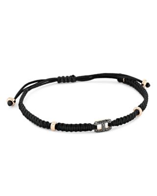 Alberto Milani Men's 18K Rose Gold & Black Diamonds Woven Bracelet