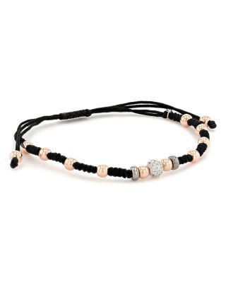 Alberto Milani Men's 18K Rose Gold & Diamond Beaded Woven Bracelet