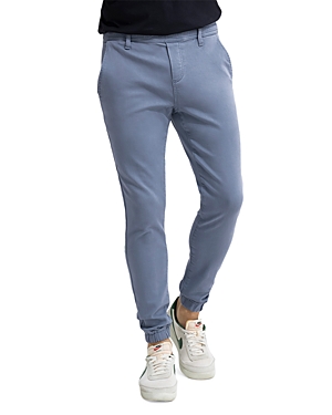 Swet Tailor Duo Cotton Blend Solid Slim Fit Joggers In French Gray