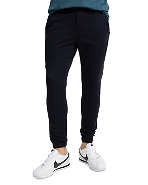Swet Tailor Duo Cotton Blend Solid Slim Fit Joggers In Black