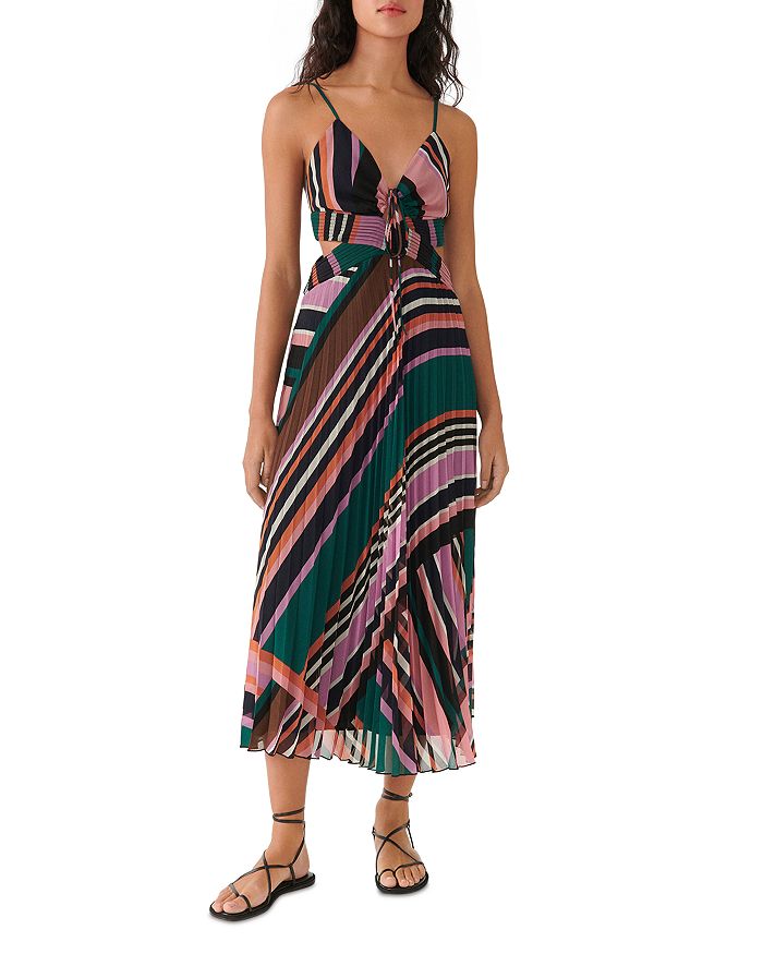 ba&sh Uhaina Pleated Midi Dress | Bloomingdale's