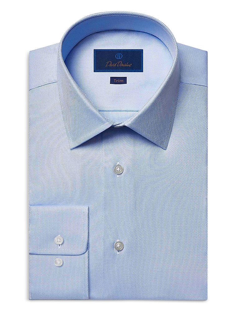 David Donahue Trim Fit Royal Oxford Dress Shirt