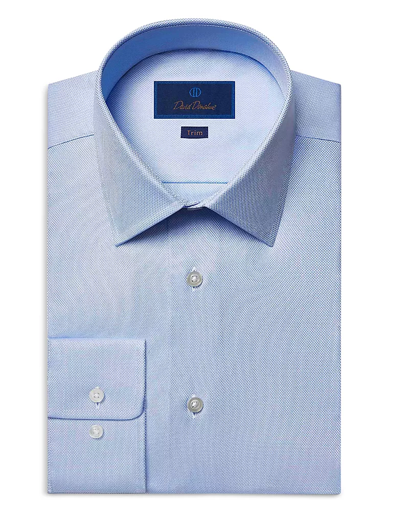 David Donahue Trim Fit Royal Oxford Dress Shirt