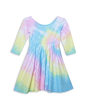 Shop Worthy Threads Girls' Tie Dye Twirly Dress - Little Kid, Big Kid In Rainbow