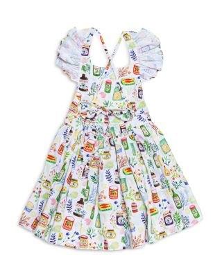Girls Ruffle Sleeve Dress in Gourmet Picnic - Little Kid, Big Kid