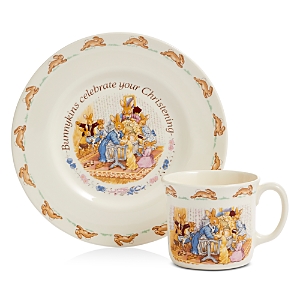 Royal Doulton Bunnykins Christening Plate & Mug 2 Piece Set In Neutral