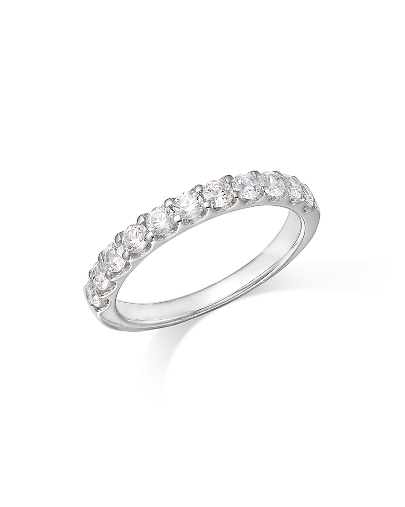 Bloomingdale's Round Cut Certified Diamond Band In 14k White Gold, 0.75 Ct. T.w. - Exclusive In White