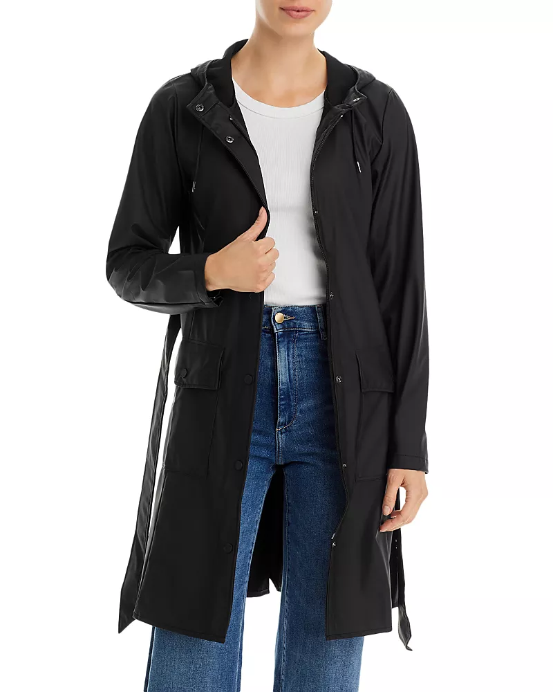 Rains Curve Hooded Belted Waterproof Jacket
