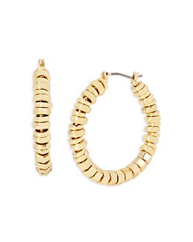 ALLSAINTS - Hexagon Beaded Hoop Earrings in Gold Tone