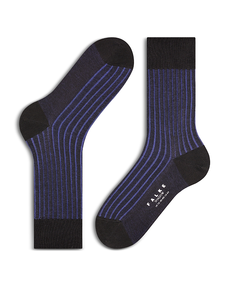 Shop Falke Shadow Mercerized Cotton & Nylon Dress Socks In Black