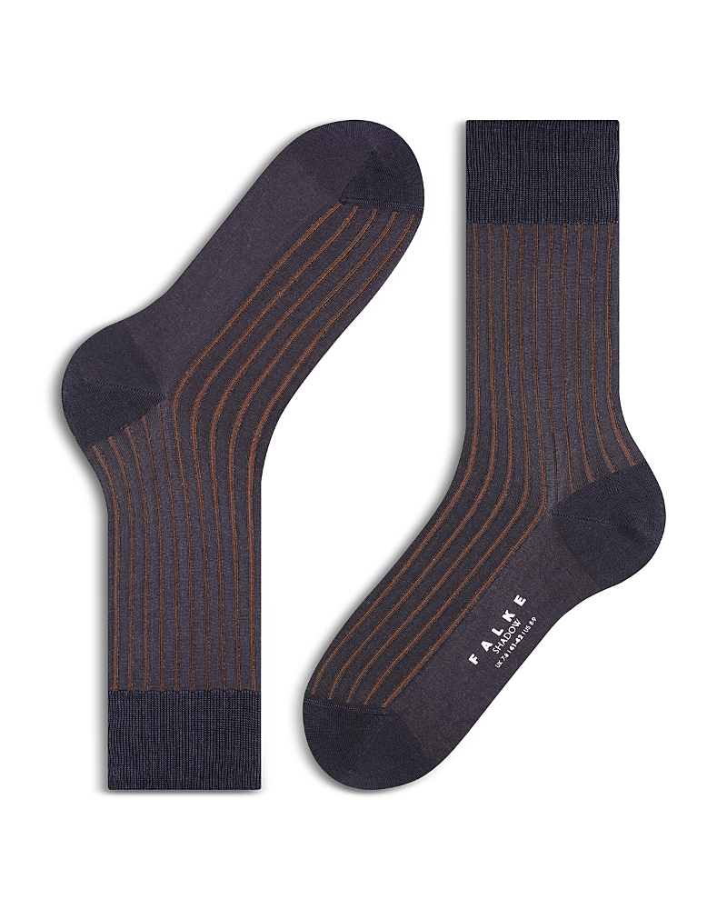 Shop Falke Shadow Mercerized Cotton & Nylon Dress Socks In Dark Navy