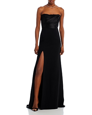 Cinq À Sept Cinq A Sept Estela Side Slit Gown In Black