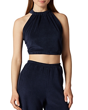 Joie Anika Tie Back Crop Top In Peacoat