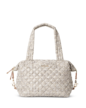 Mz Wallace Sutton Medium Deluxe Crossbody In Small Jute/light Gold