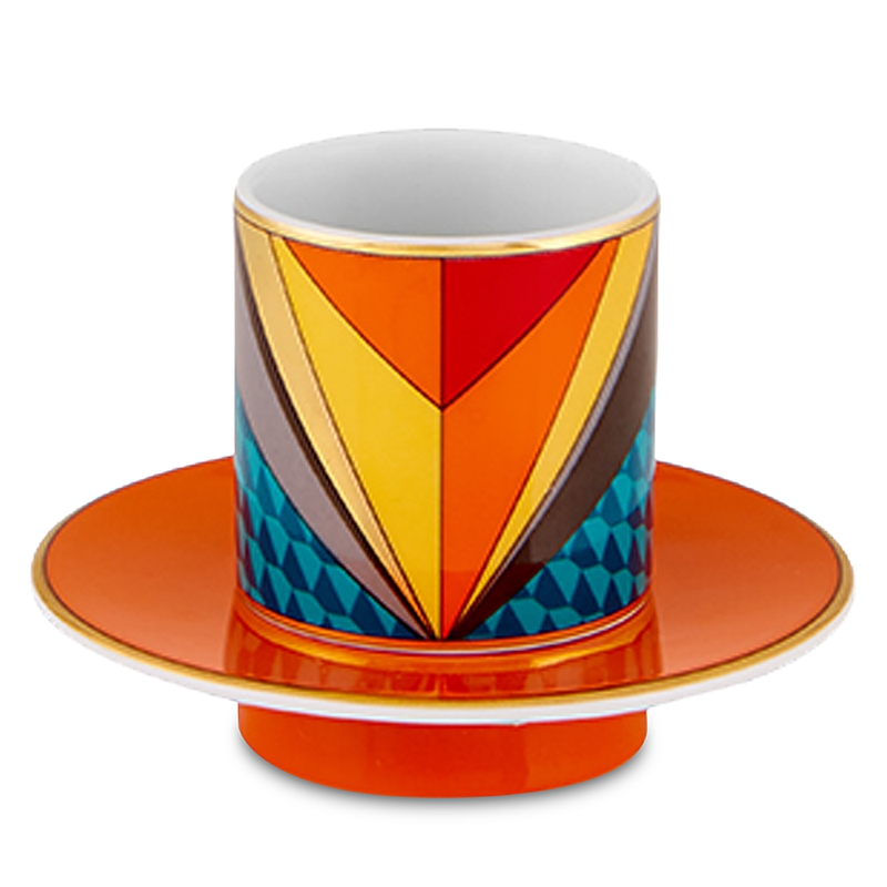 Vista Alegre Futurismo Espresso Cups And Saucers, Service For 4