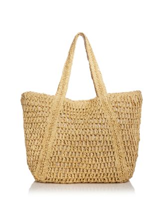 AQUA Slouchy Straw Tote - 100% Exclusive | Bloomingdale's