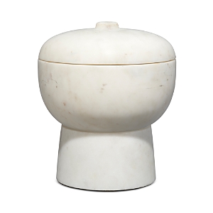 Jamie Young Bennett Marble Large Storage Bowl With Lid In White