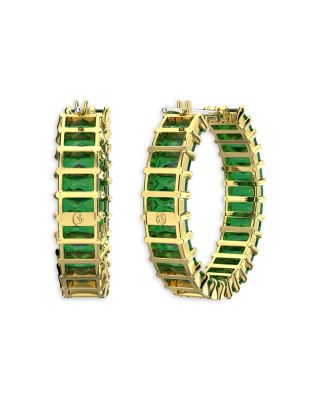 Matrix Baguette Color Crystal Hoop Earrings