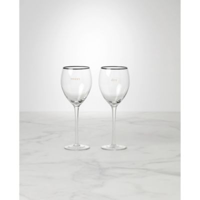 Cheers To Us Sweet and Dry Wine Glasses, Set of 2