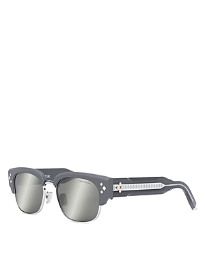 Dior Cd Diamond C1u Geometric Sunglasses, 55 Mm In Gray/gray Mirrored Solid