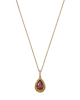 Bloomingdale's - Garnet, Yellow Sapphire, & Diamond Accent Pendant Necklace in 14K Yellow Gold, 16" - 100% Exclusive
