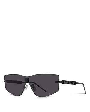 Shop Givenchy 4gem Mask Sunglasses, 138 Mm In Black/gray Solid